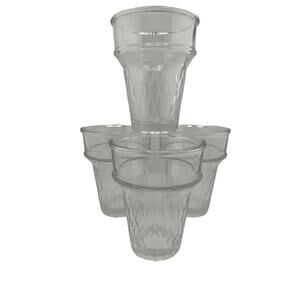 Vintage Ice Cream Cone Cups Clear Glassware Set of 4